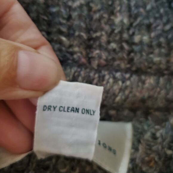 Design Options L Gray Cowl Sweater Oversize Shell Button 3/4 Sleeve Lagenlook - Picture 8 of 10